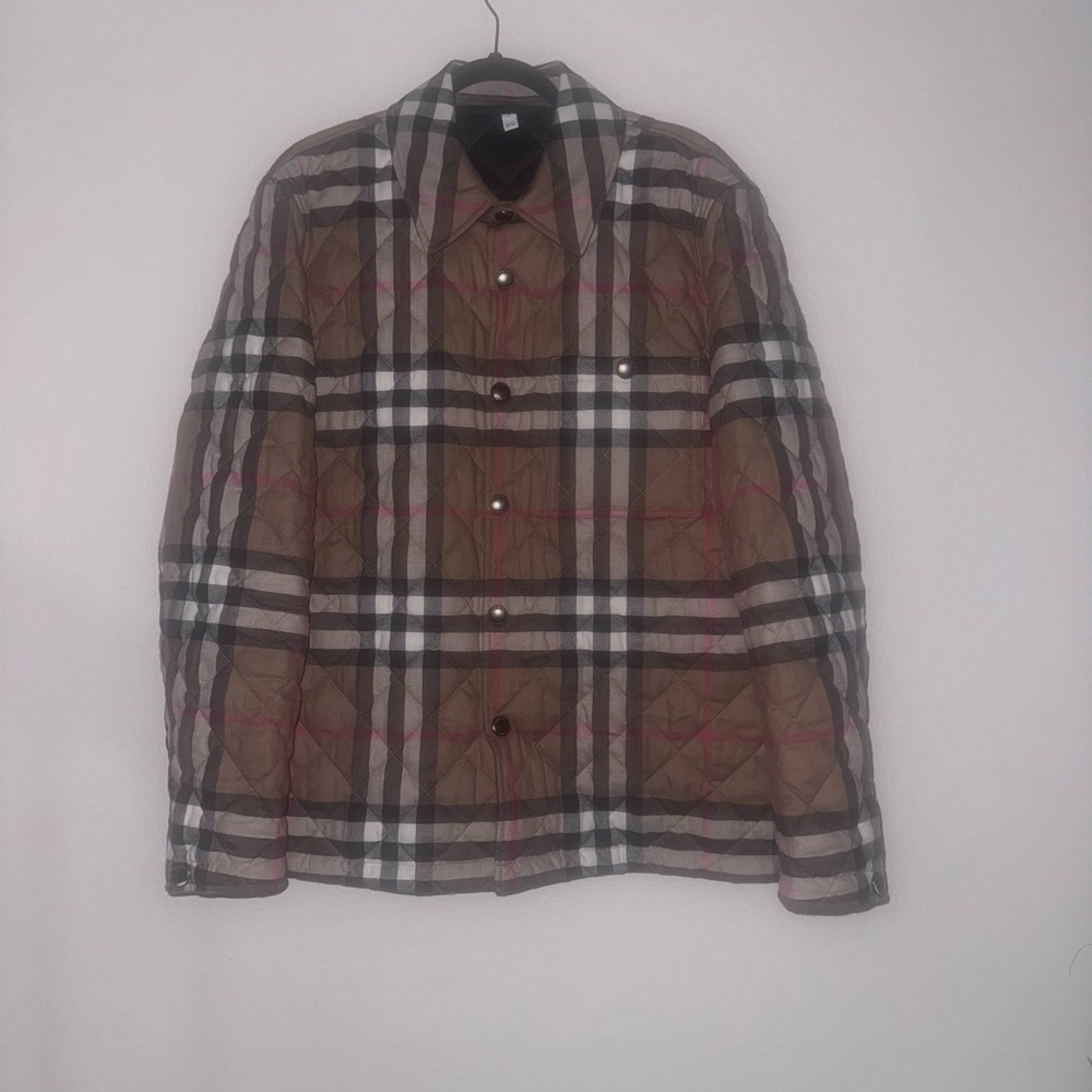 Burberry Brown and Black Lightweight Shirt Jacket